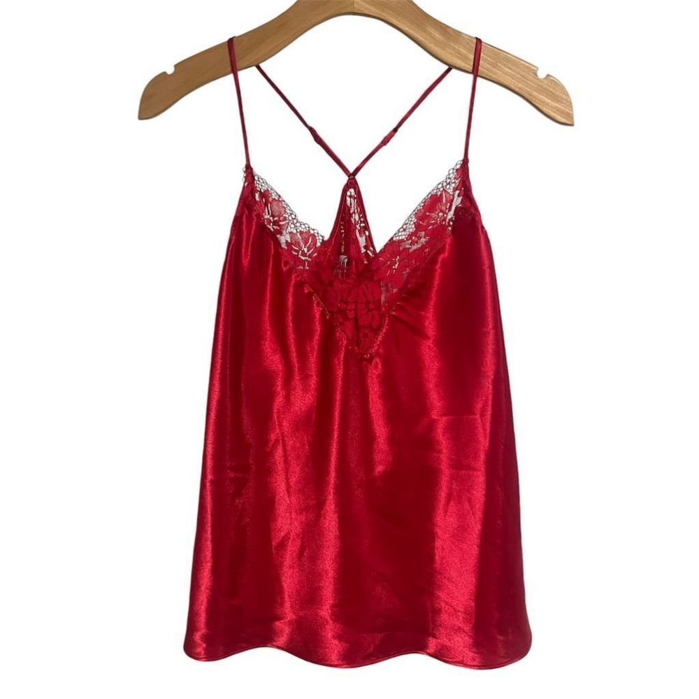 Lilac + London Red Sleeveless Nighty Top Women's Size M
